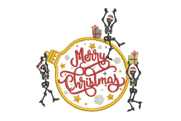 Christmas Festive Skeleton Dancing Party Embroidery Review