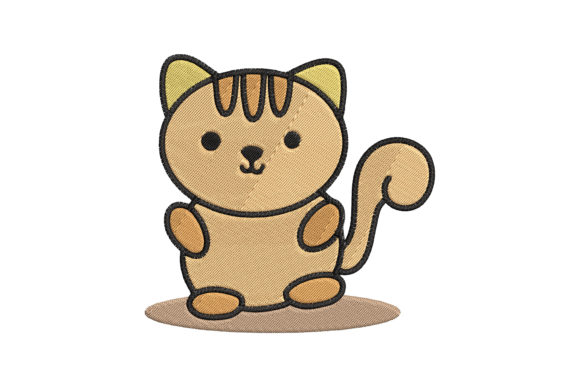 Cute Baby Animal Cat Cartoon Embroidery