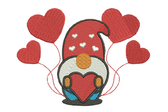 Cute Kawaii Gnome with Hearts Embroidery Review