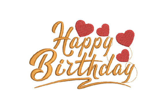 Happy Birthday with Heart Balloons Embroidery Review