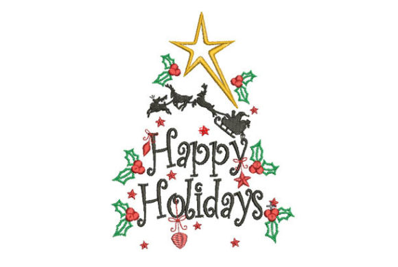 Happy Holidays Tree Embroidery Review